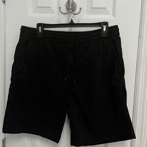 ❣️ Zara Shorts Mens L Black Elastic Waist Pull On Chino Drawstring Pockets